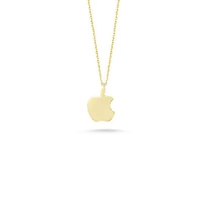 14k Sade Altın Apple Kolye - ENGİNGOLD
