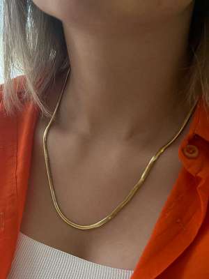 14k Sade Altın Balık Sırtı İtalyan Kolye 55cm - 1