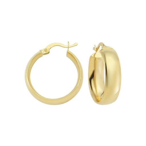 14k Sade Altın Bold Halka Küpe - 1