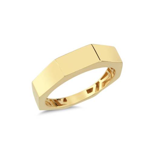 14k Sade Altın Geometrik Yüzük - 1