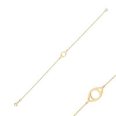 14k Sade Altın Göz Model Bileklik - ENGİNGOLD