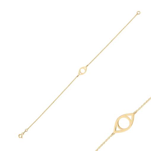 14k Sade Altın Göz Model Bileklik - 1