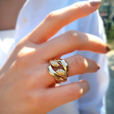 14k Sade Altın Gurmet Yüzük - 1