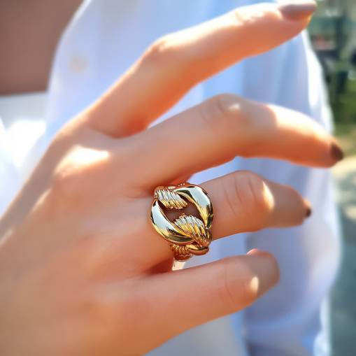14k Sade Altın Gurmet Yüzük - 1