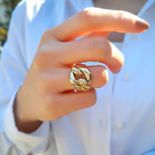 14k Sade Altın Gurmet Yüzük - 2