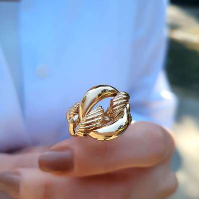 14k Sade Altın Gurmet Yüzük - 3