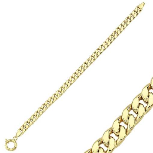 14k Sade Altın Gurmet Zincir Bileklik - 1