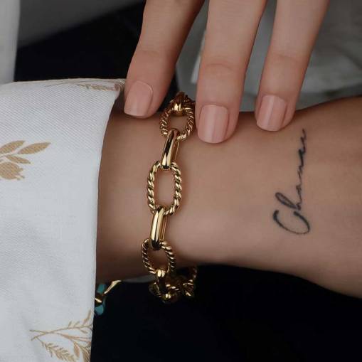 14k Sade Altın Halka Bileklik - 2