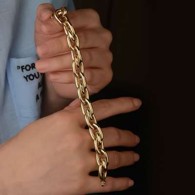 14k Sade Altın Halka Bileklik - 3