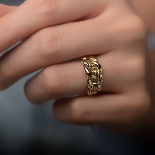 14k Sade Altın Halka Gurmet Yüzük - 2