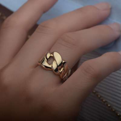 14k Sade Altın Halka Gurmet Yüzük - 3