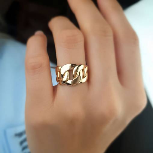 14k Sade Altın Halka Gurmet Yüzük - 1