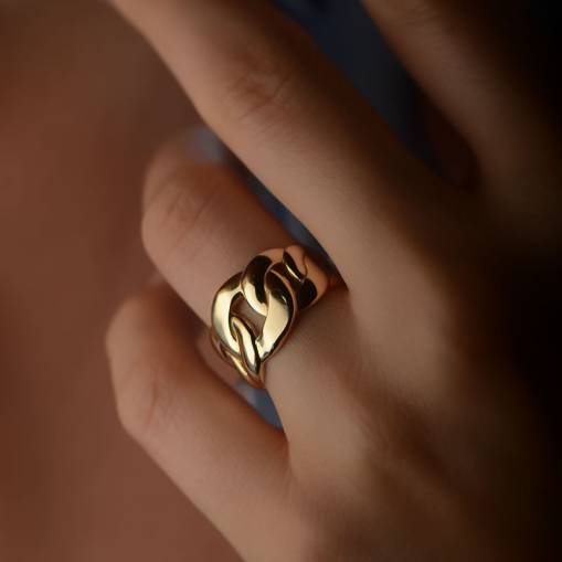 14k Sade Altın Halka Gurmet Yüzük - 3