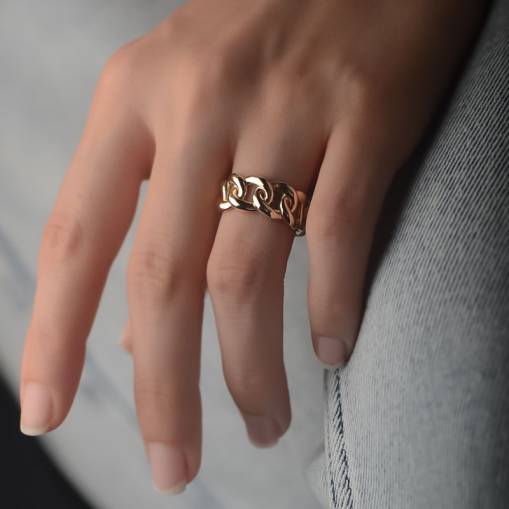 14k Sade Altın Halka Gurmet Yüzük - 1