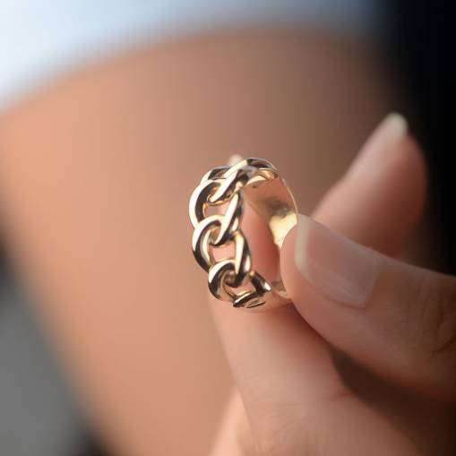 14k Sade Altın Halka Gurmet Yüzük - 3