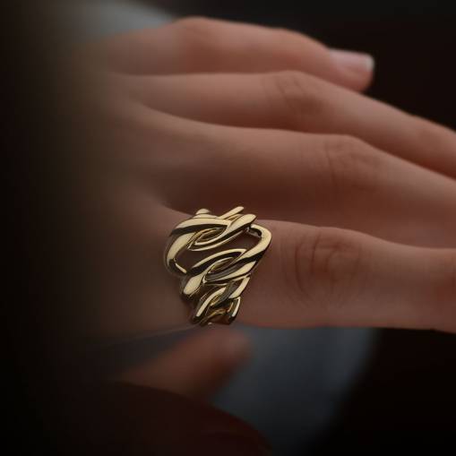14k Sade Altın Halka Gurmet Yüzük - 2