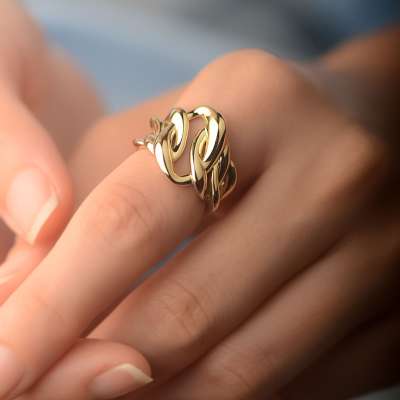 14k Sade Altın Halka Gurmet Yüzük - 3