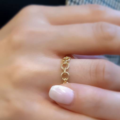 14k Sade Altın Halka Yüzük - 2