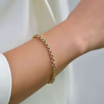 14k Sade Altın Halka Zincir Bileklik - ENGİNGOLD VTR