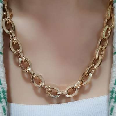 14k Sade Altın Hallow Zincir Kolye - ENGİNGOLD TUA