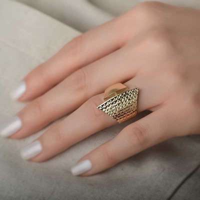 14k Sade Altın Kalemli Yüzük - ENGİNGOLD RGLA