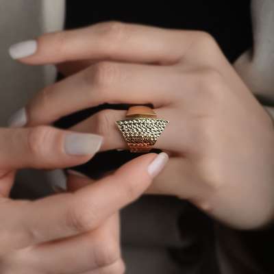 14k Sade Altın Kalemli Yüzük - 2