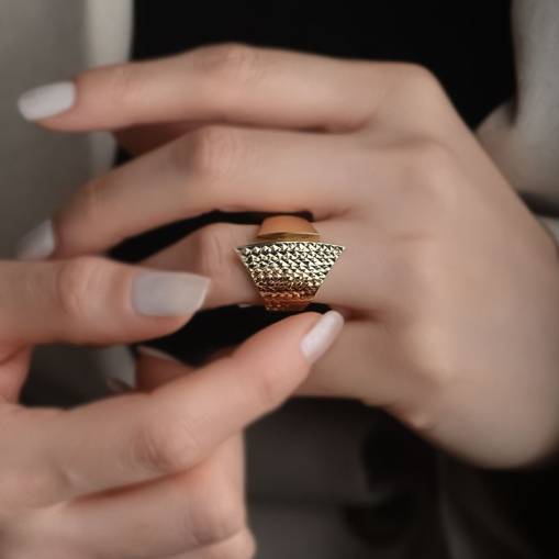 14k Sade Altın Kalemli Yüzük - 2