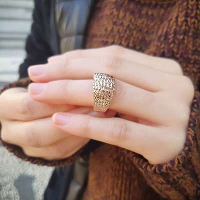 14k Sade Altın Kalemli Yüzük - 1