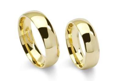 14k Sarı Altın 6mm Klasik Çift Alyans - 1