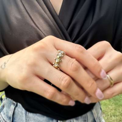 14k Sarı Altın Crampoon Yüzük - ENGİNGOLD BRN