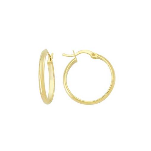 14k Sarı Altın Halka Küpe - 1