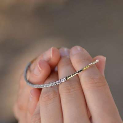 14k Sarı Altın Sırataşlı Suyolu Bileklik - 3