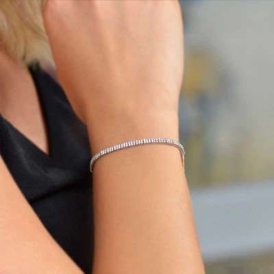 14k Sarı Altın Sırataşlı Suyolu Bileklik - ENGİNGOLD ALN