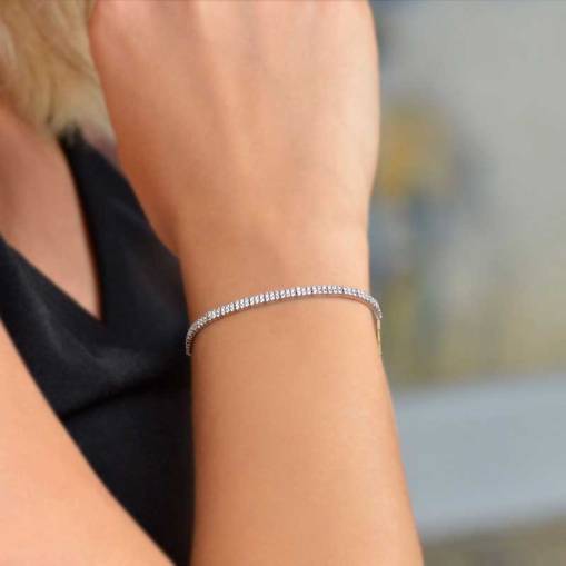 14k Sarı Altın Sırataşlı Suyolu Bileklik - 1