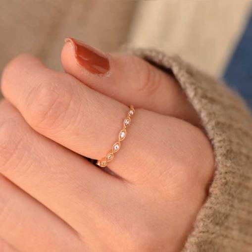 14k Sarı Altın Taşlı Yüzük - 1