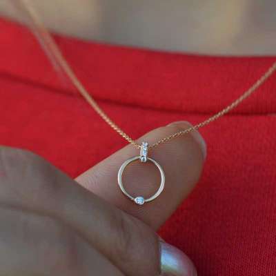 14k Taşlı Sarı Altın Kolye - 2