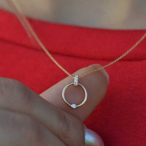 14k Taşlı Sarı Altın Kolye - 2