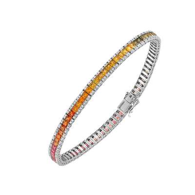 1.50ct Safir Taşlı Prenses Bileklik - ENGİNGOLD STR