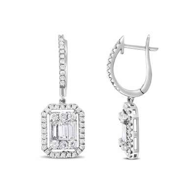 1.79ct Pırlanta Baget Küpe - ENGİNGOLD STR