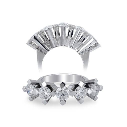 1,83ct Pırlanta Beştaş Yüzük-18k - 1