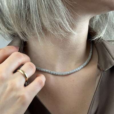 18K 10.48 CT Su Yolu Pırlanta Gerdanlık - ENGİNOLD FNL