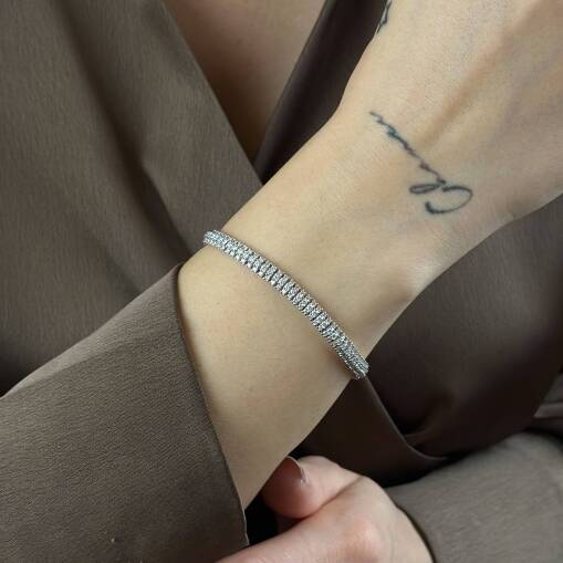 18K Su Yolu Pırlanta Bileklik – 3.89 CT - 1