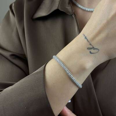 18K Su Yolu Pırlanta Bileklik – 3.89 CT - 2