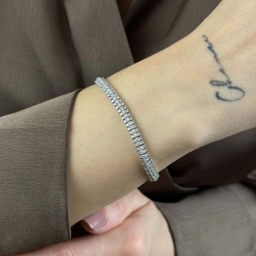 18K Su Yolu Pırlanta Bileklik – 3.89 CT - 3