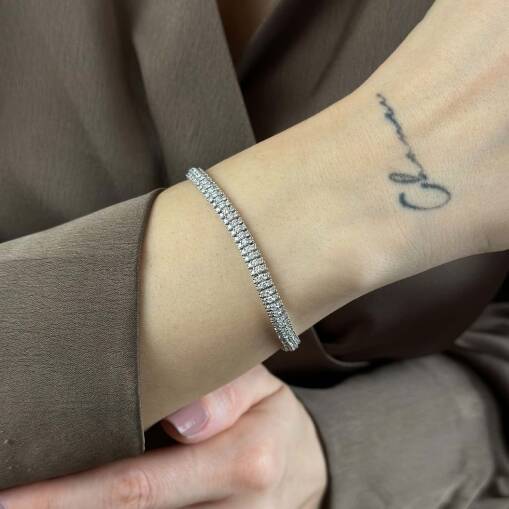 18K Su Yolu Pırlanta Bileklik – 3.89 CT - 4