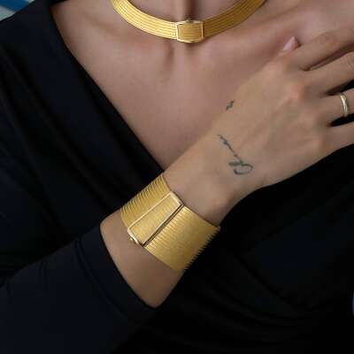 22 Ayar Altın 19 Sıra Trabzon Hasır Bileklik - 3