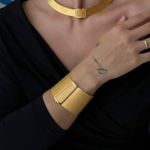 22 Ayar Altın 19 Sıra Trabzon Hasır Bileklik - 3