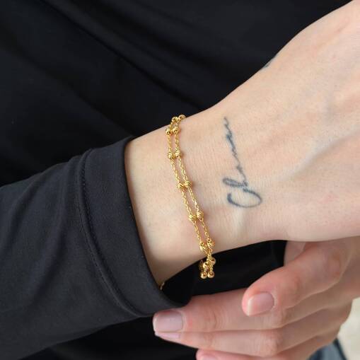 22 Ayar Altın 2 Sıra Dorika Bileklik – Zarif Tasarım - 1