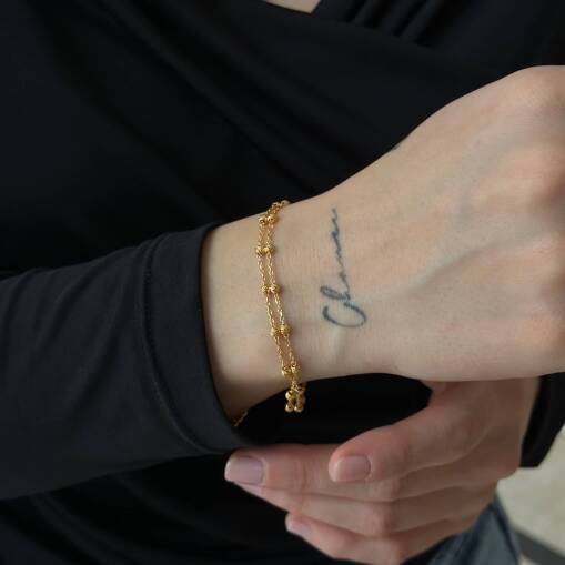 22 Ayar Altın 2 Sıra Dorika Bileklik – Zarif Tasarım - 2