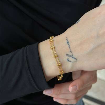 22 Ayar Altın 2 Sıra Dorika Bileklik – Zarif Tasarım - 3